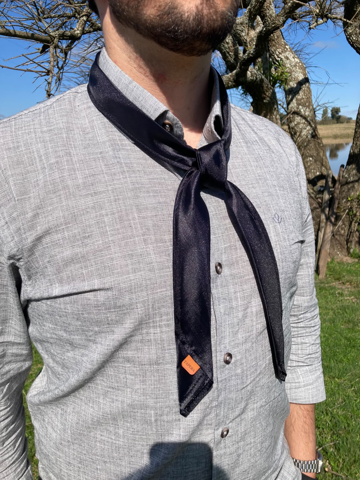 Lenço Prático Preto LP03 — lenço gaúcho Tapera